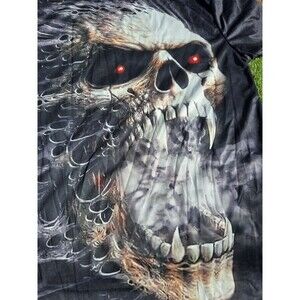 Smoking SKULL ALL OVER PRINT MEN'S MESH 100% POLYESTER T-SHIRT SIZE XXL NWOT